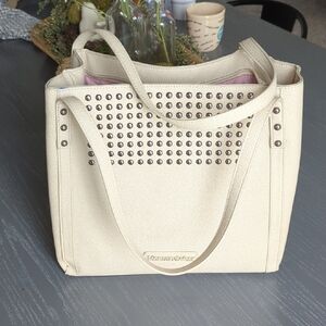 White Studded Tote Bag